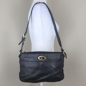 Etienne Aigner black genuine leather hobo bag